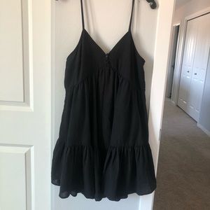 Black tiered mini dress